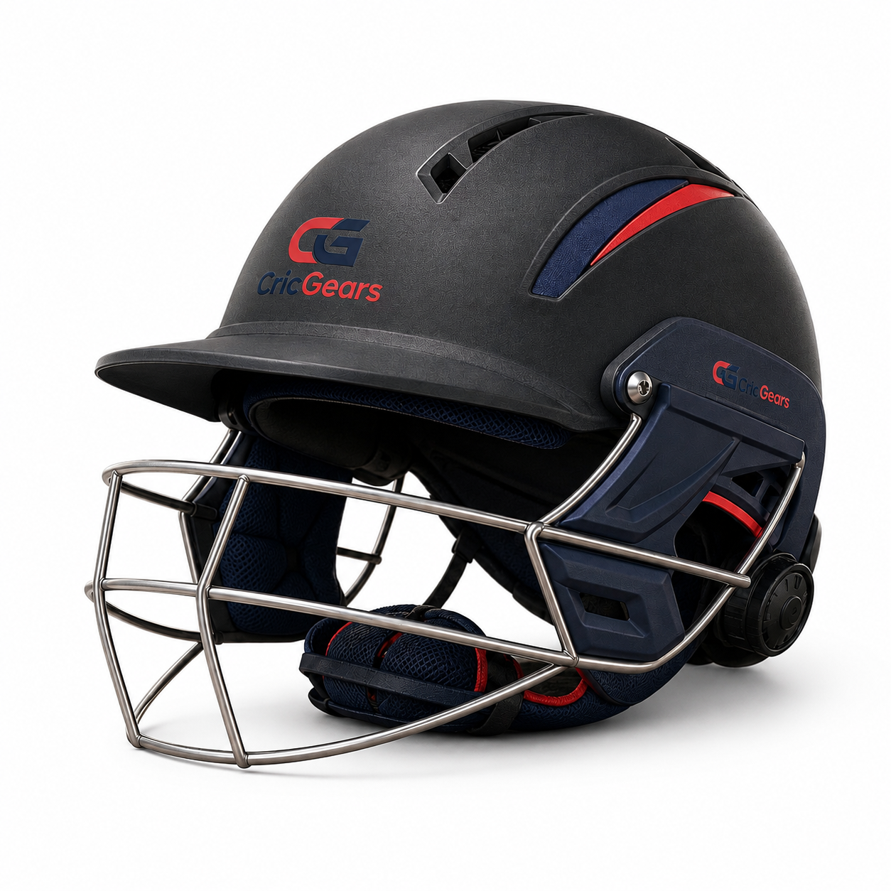 CRICGEARS Stealth X Cricket Helmet – Professional Lightweight Batting Helmet with Steel Face Guard