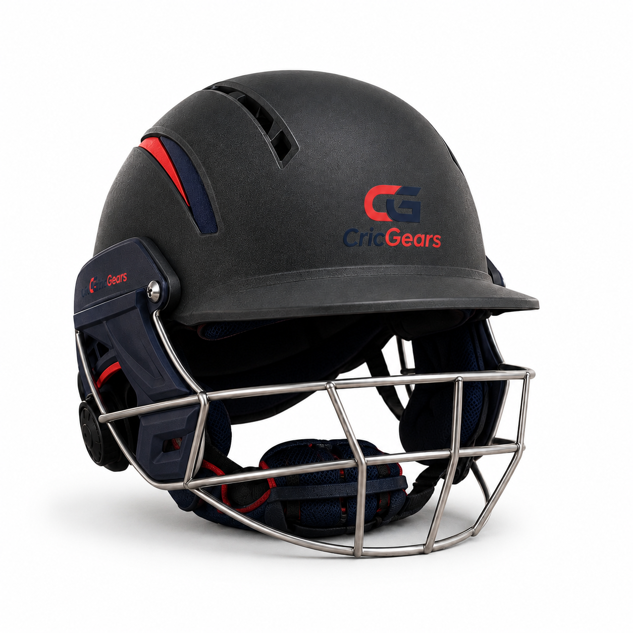 CRICGEARS Stealth X Cricket Helmet – Professional Lightweight Batting Helmet with Steel Face Guard